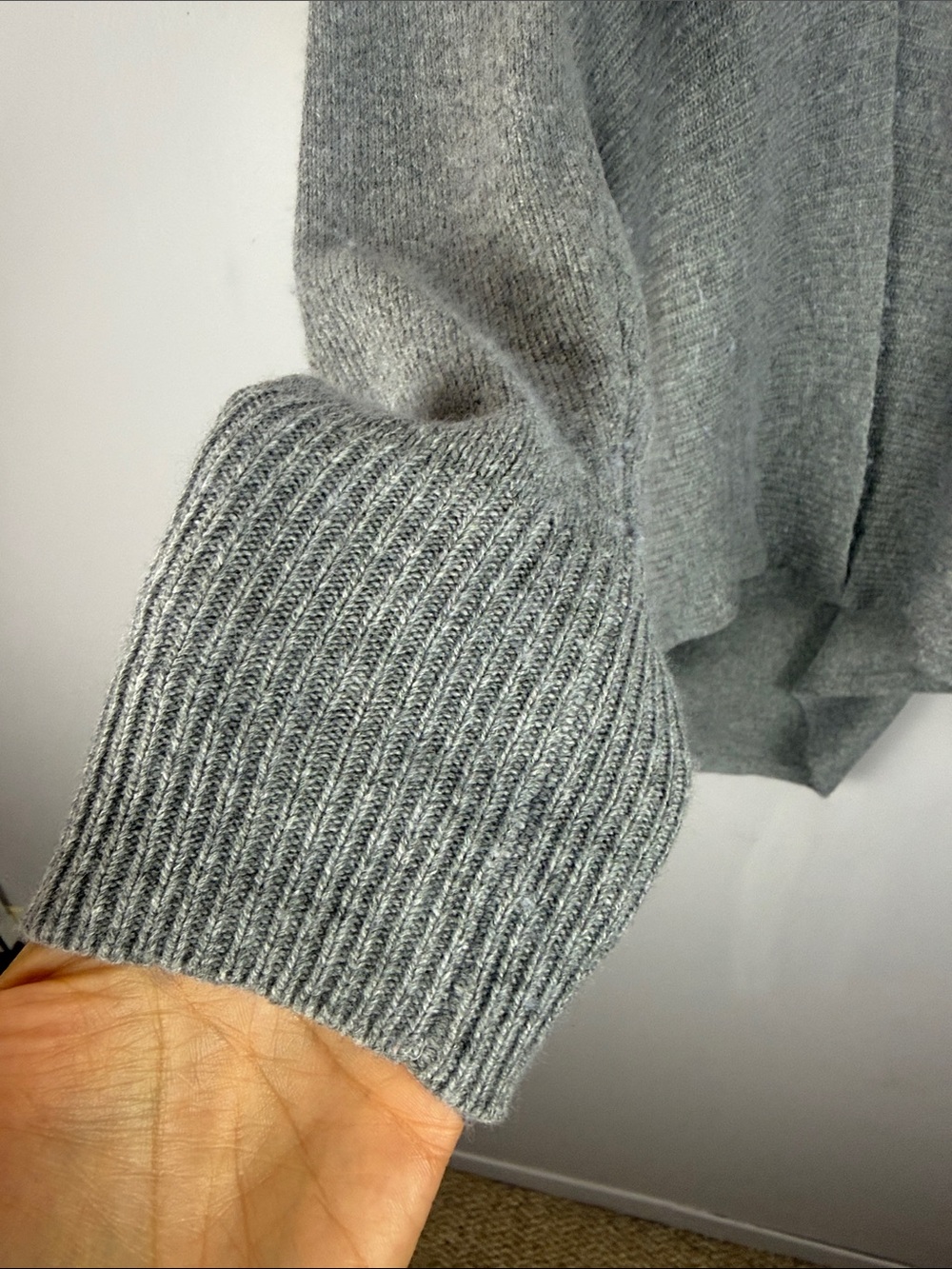 Roots Heather Grey Lambs Wool Cashmere Blend Cocoon Draped Cardigan Sweater Med - Picture 5 of 11